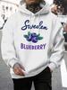 Sweden Blueberry Fresh Fruit Printing Men Hoodie Casual Multicolor Hoody Vintage Pocket Hoodies Comfortable Fleece Man Clothing