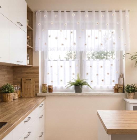 ZAZDROSKA ZAZDROSKA beautiful kitchen curtain DAISY flowers color 150x70