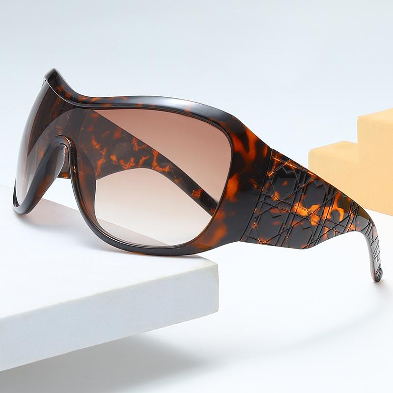 Maschera Facciale Y2k Occhiali da Sole con Montatura Oversize Occhiali da Sole Trendy da Donna Occhiali da Sole per Outdoor Moda Pezzo Unico Occhiali da Sole Sportivi 7752