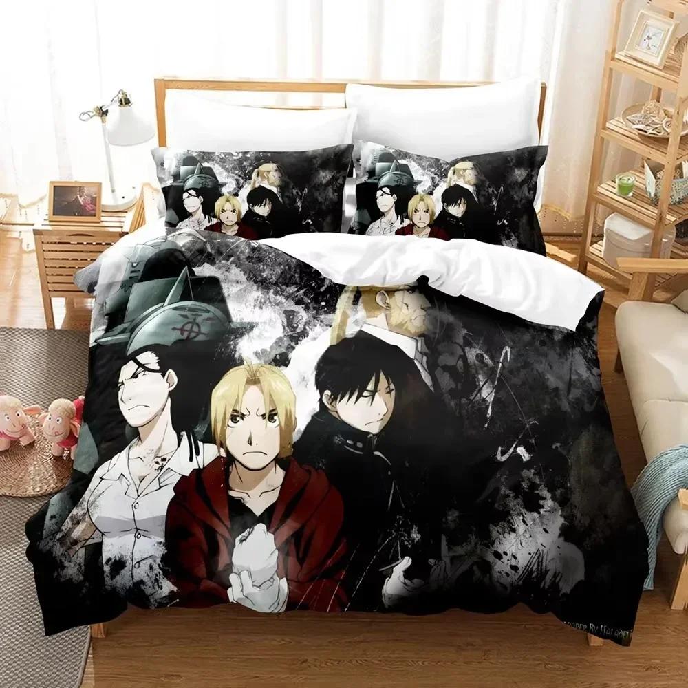 3D Print Anime Fullmetal Alchemist Bedding Set Bedroom Soft Modern Bedspreads Comefortable Duvet Cover Quilt Cover Pillowcase