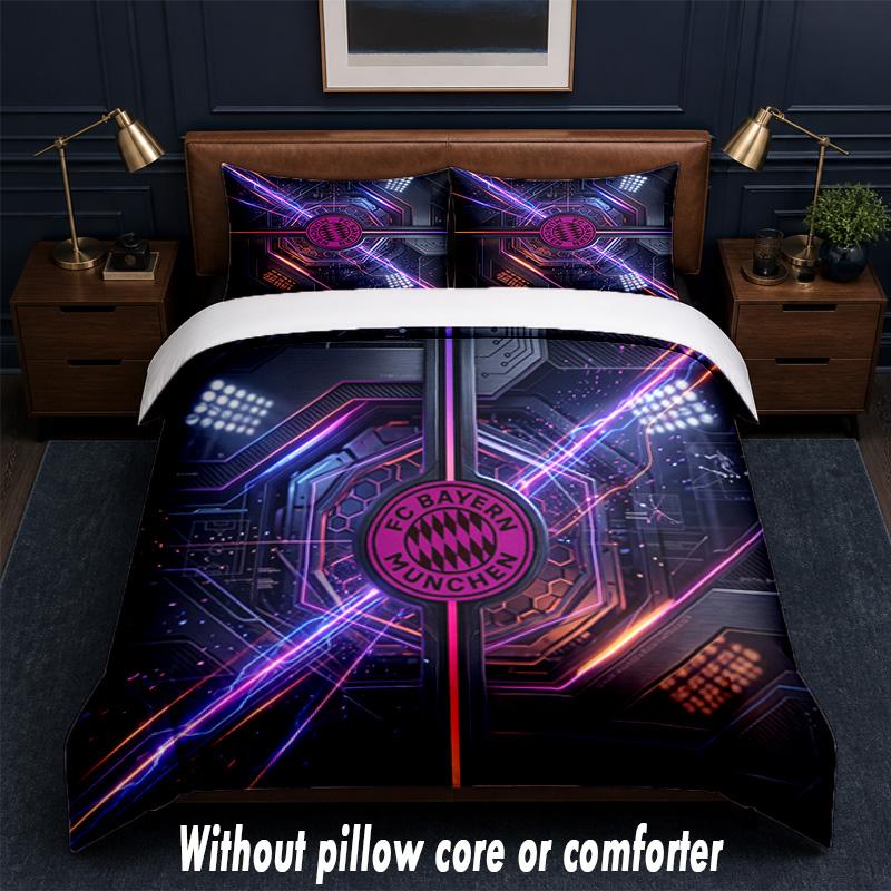 Set Biancheria da Letto Design Bayern Monaco 1 Copripiumino + 2 Federe Morbido Traspirante Biancheria da Letto per la Casa