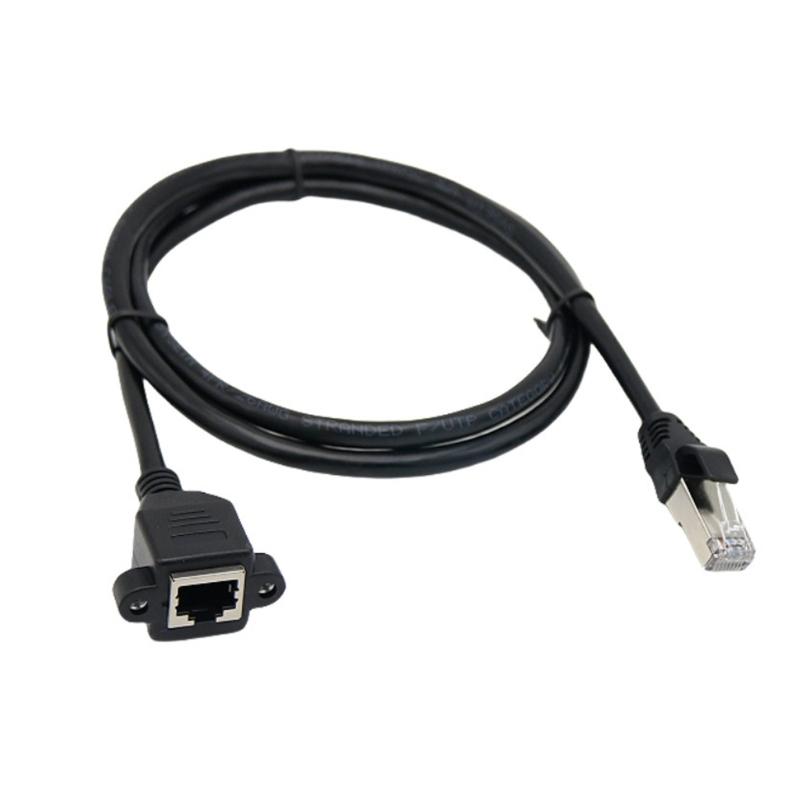 RJ45 Ethernet Extension Cable Cat6 Male To Female Shielded Screw Panel Mount Gigabit Internet LAN Networking Cable