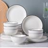Black Line Glazed Ceramic Dinnerware Set
