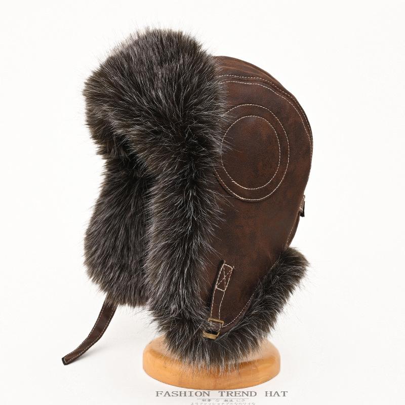 Pilot Lei Feng Hat Women's Winter Thickened Ear Protector Hat Imitation Suede Mink Plush Hat