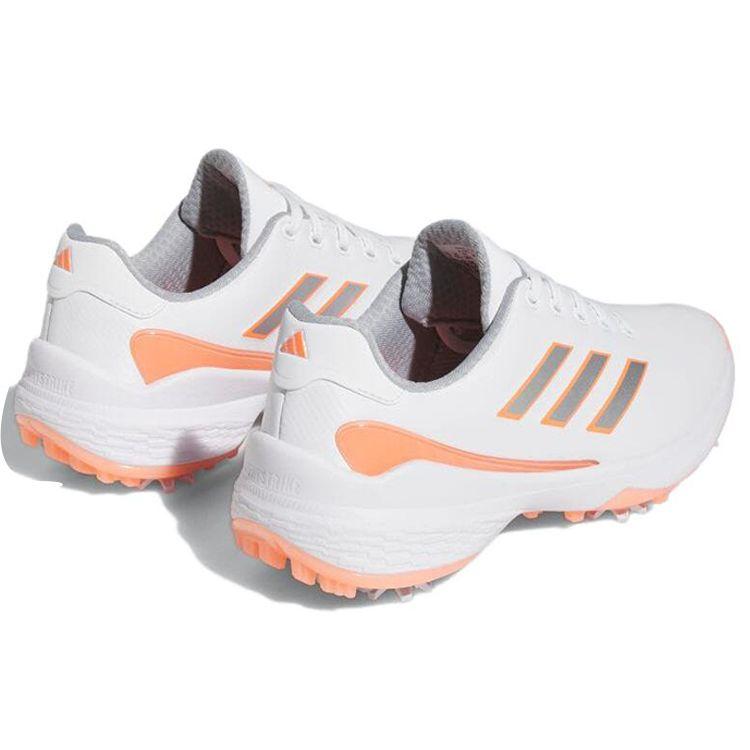 adidas ZG23 Golf Blanc Corail Fusion Chaussures de Sport pour Femmes Blanc Nuage Argent Métallisé GZ2176
