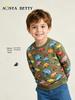 European Style Boys' Cartoon Car Print Hoodie – Autumn Round Neck Sweatshirt