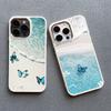 Beach Butterfly Silicone Phone Case For  Iphone 16 15 14 13 12 11 Pro Max 7 8 Plus X XR XS Shockproof Soft Shell Cover