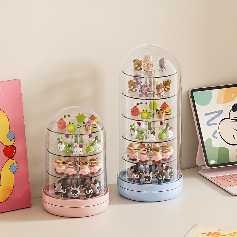 6 Lager Roterande Förvaringslåda - Transparent Bärbar Örhänge Hårnål Huvudbonad Organizer Låda, Figur Display Dammtät Låda, Heminredning
