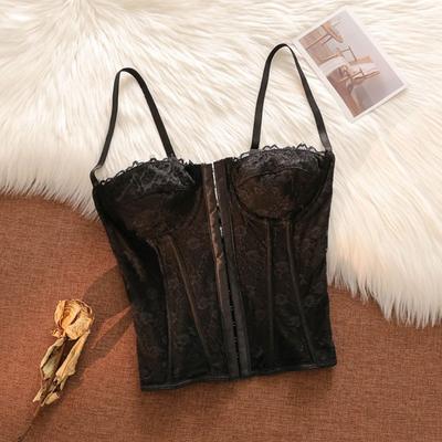 Sleeveless Lace Camisole Slim Fit Crop Tops Elastic Lace Corset  Spring Summer