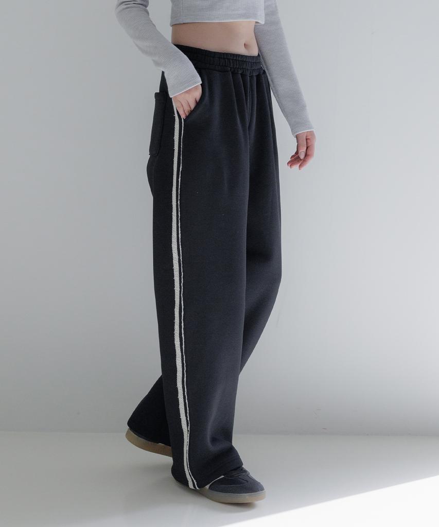 KITTY POTTERY Lace Line Tape Sweatpants Black