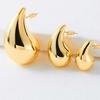 Gold-Plated Teardrop Hoop Earrings - Exaggerated European and American Fashion for Women