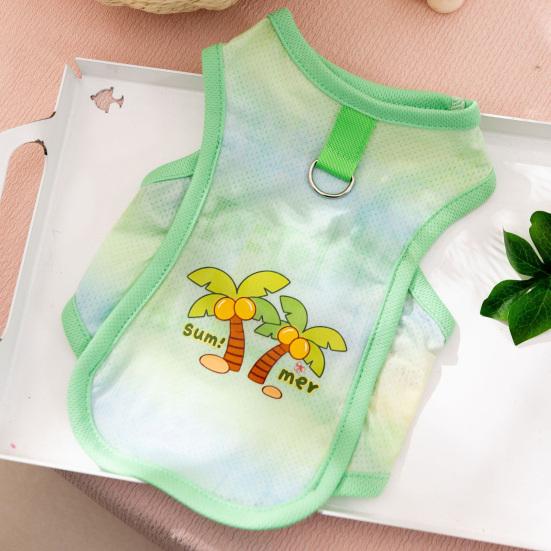 Summer Mesh Dog Vest Breathable Pet Vest Cute Dog Tee Shirt with Metal D-Ring for Small Dogs Outdoor