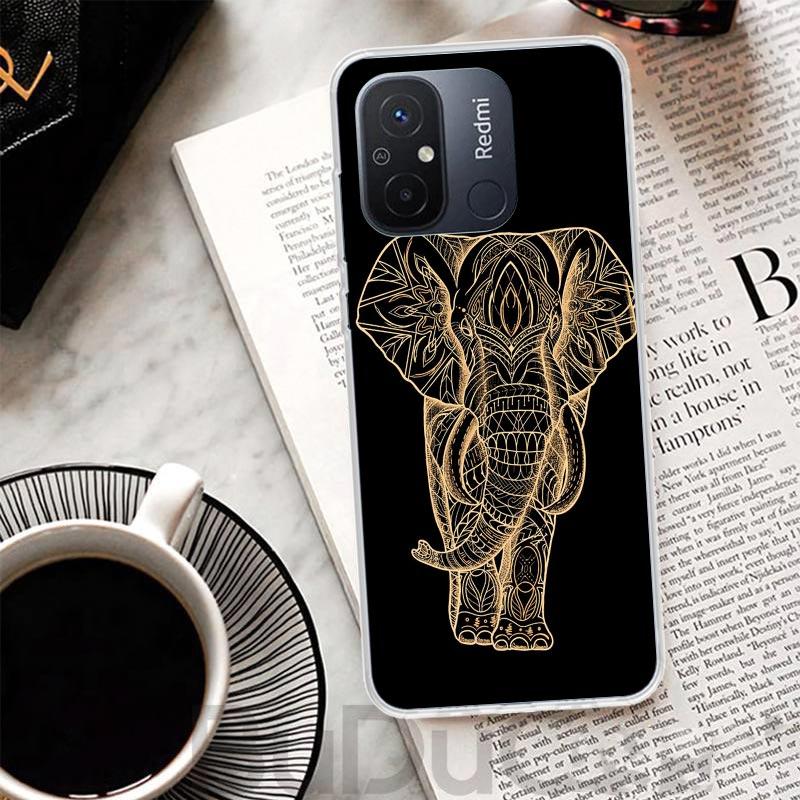 Elephant Mandala Aztec Cover For Xiaomi Redmi 13 13C 14C 12 12C 10 10C 9 9C 9T 9A Phone Case 10A 8A 8 7A 7 6A 6 K80 K70 K60 K20