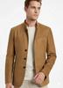 Blazer de Bureau Élégant en Daim Marron Formel pour Homme Fait Main en Cuir Véritable d'Agneau