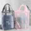 Sac à cosmétiques en maille Portable, fourre-tout, organisateur de voyage, sac de rangement, grand sac à main pour femmes, douche de plage, trousse de maquillage de toilette
