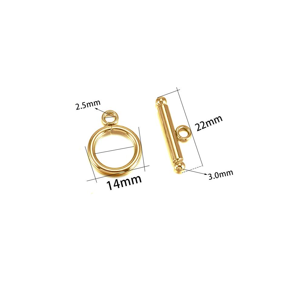 3-6 Set Guld Färg Rostfritt Stål Fästarmband Toggle Lås Spänne Koppling För Smyckestillverkning OT Lås DIY Tillbehör