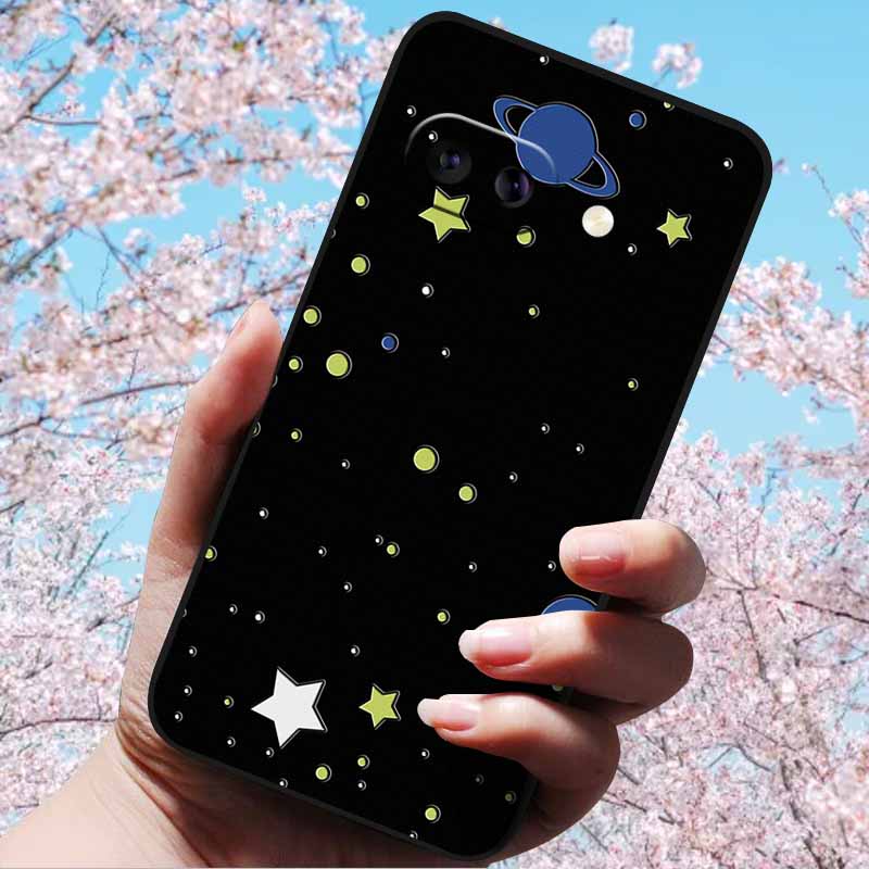 For Google Pixel 9a 3D Relief Flower Emboss Soft Silicone Case Cartoon Painted Back Cover for Google Pixel 9a 9 A 3D Relief Case