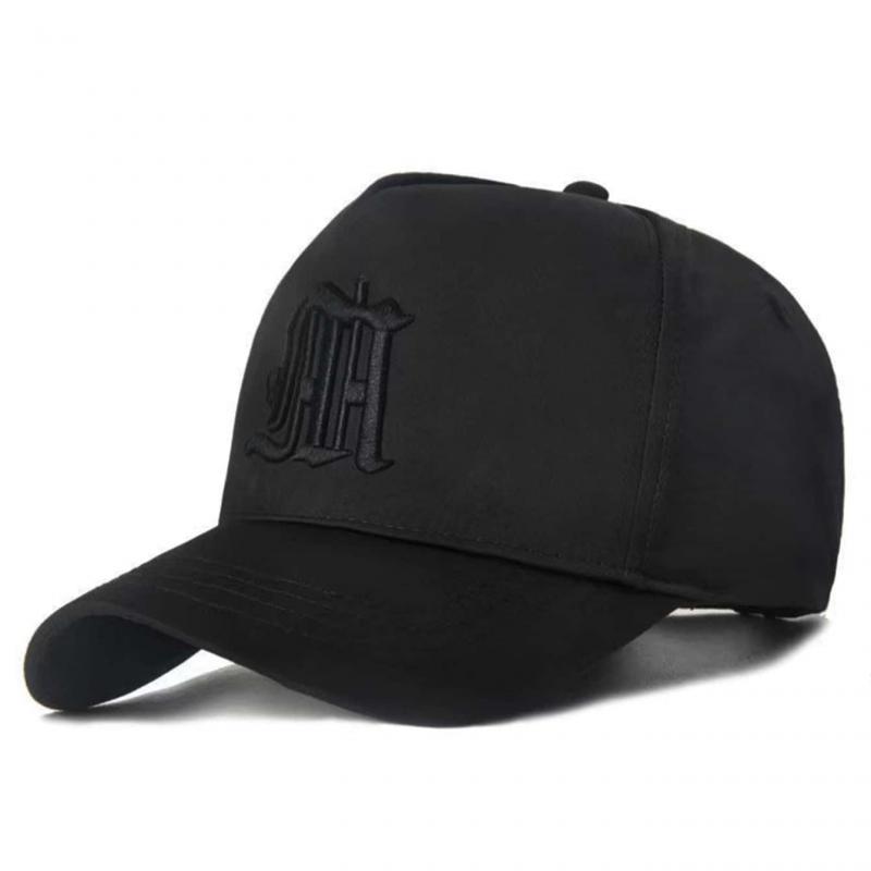 Unisex Gothic Letter M Embroidery Adjustable Trucker Baseball Hat Spring Autumn Outdoor Travel for Women Men