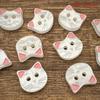 Pack of 10 Adorable Cartoon Cat Buttons with Ears; Stylish Resin Fasteners for Crafting
