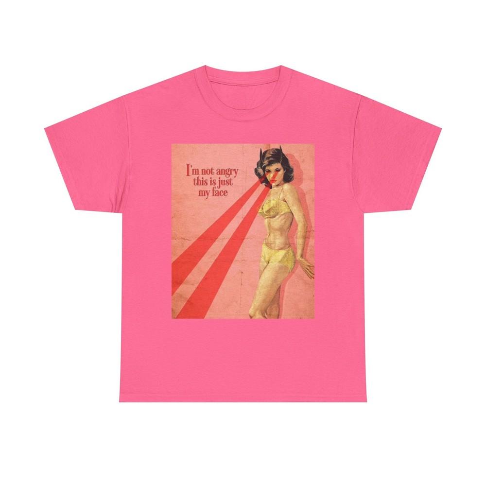 Jag är inte arg Vintage Grafisk T-shirt Dam Tung Bekväm Bomulls-T-shirt