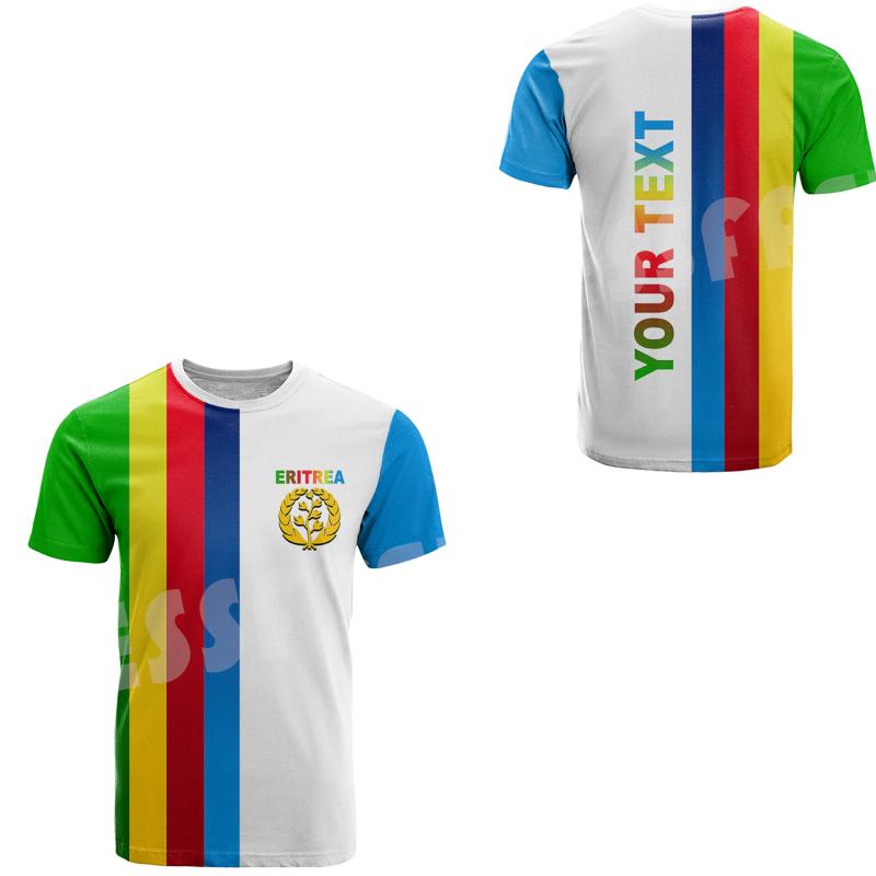 Eritrea-Flagge, eritreisches Logo, 3D-Druck, T-Shirts, Oberteile, T-Shirts, kurzärmelig, lässig, O-Ausschnitt, Streetwear, Abrham Eritrea-T-Shirt