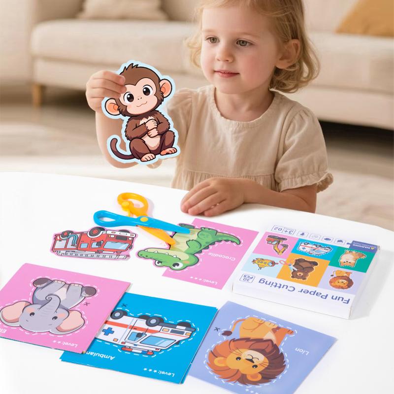 Kids' Fun Paper Cutting Set - Comes With Safe Scissors Perfect For Early Art Development Fine Motor Skills And Creative Play