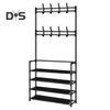 With Coat Shelf Storage Rack 45 Layers Shoe Rack Bedroom Entryway Freestanding Garment Clothes Organizer Rack With Hat Hanger