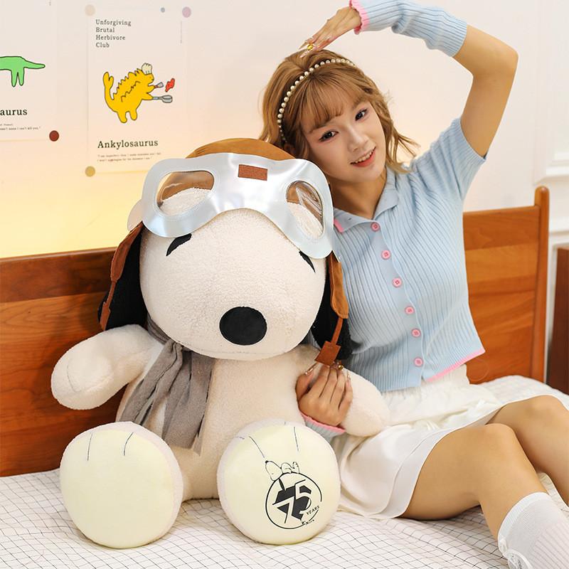 Snoopy Plush Pillow With Flyboy Costume For Kids Gift And Bedroom Decor