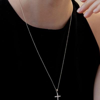 Lewe Clear Cross Long Necklace