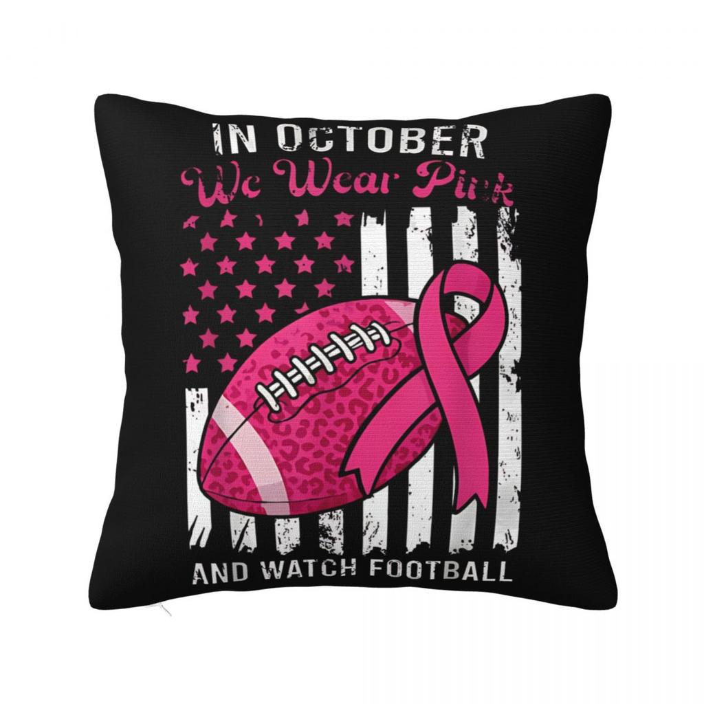 Breast Cancer Halloween In October We Wear Pink Ghost Pillow Case Cushion Cover Decorative Throw Pillow Case Cover For Home