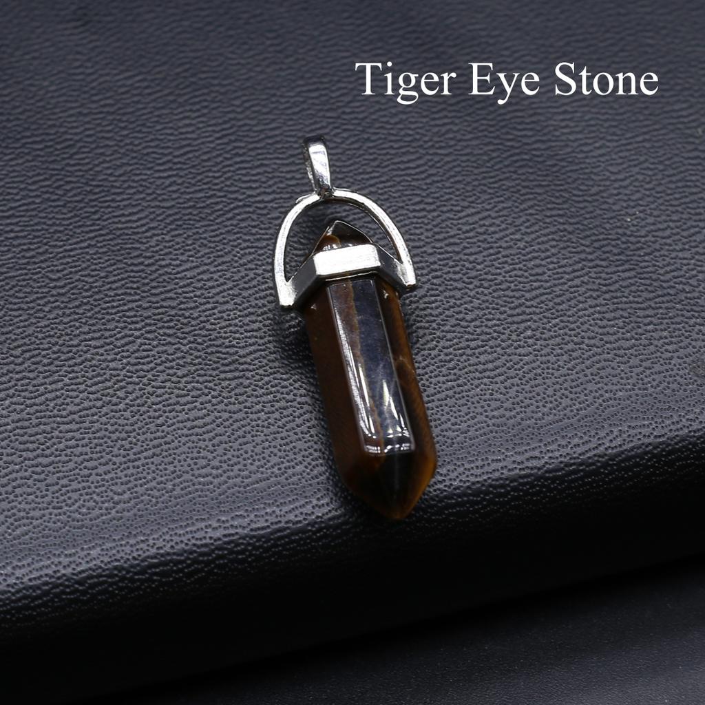 1Pc Natural Stone Hexagonal Cone Pendant, Reiki Healing Crystals Agate Gems Charms for DIY Women Men Necklace Jewelry Accessories, Extremely Cheap