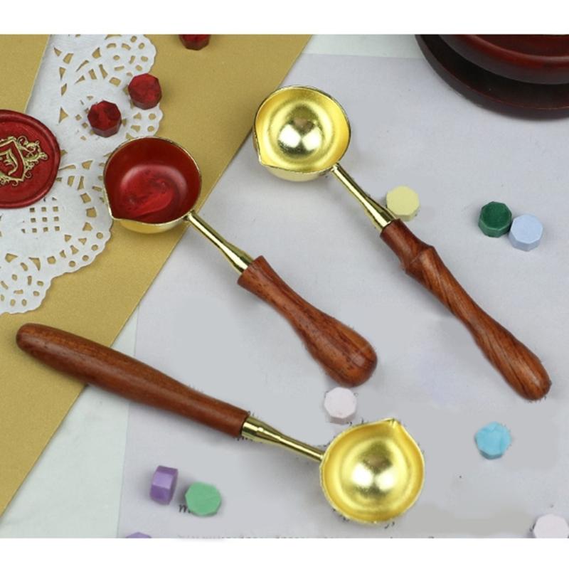 3 Pcs Metal Sealing Spoon Wax Seal Spoon Wax Sealing Stamp Melting Spoon for Scrapbooking Album Wedding Invitations