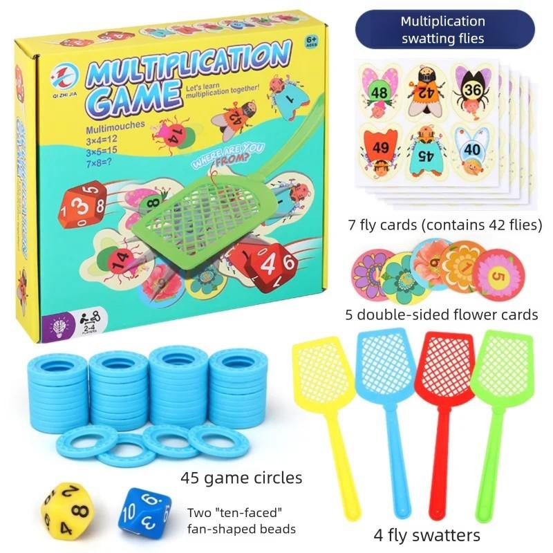 Fly Swatter Game for Kids Educational Word Recognition Multiplication Practice Interactive Board Game Party Quick Reaction Toy