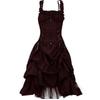 Frauen viktorianischen Gothic Kleid Vestidos Retro Lolita Palace Gericht Prinzessin Halloween Punk Cosplay lange Sommerkleid