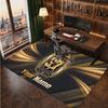 Boston Bruins Personalized Crystal Velvet Carpet, Customized Name Text Soft Anti‑Slip Rug for Living Room Bedroom