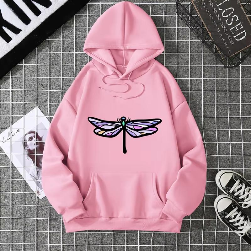 2025 Amazon Wish Quick Selling Independent Station Let It Be Butterfly Printing Long Sleeve Hooded Sweatshirt For Women CYXX361