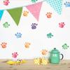 42 PCS Colorful Paw Print Wall Decals Pastel Wall Stickers Room Decor for Girls Kids Nursery Bedroom Decorations