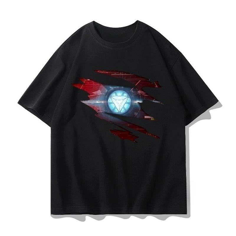 Genuine Authorized Avengers Men's Summer Spider-Man Iron Man Hulk Bust Top Men's T-Shirt Short Sleeve Streetwear