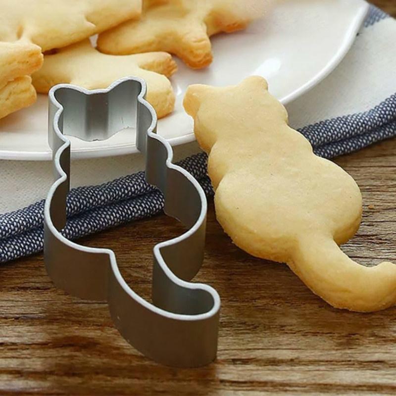 2шт/5шт Формочка для печива Lovely Cat з нержавіючої сталі DIY Інструменти для випікання помадної форми для печива