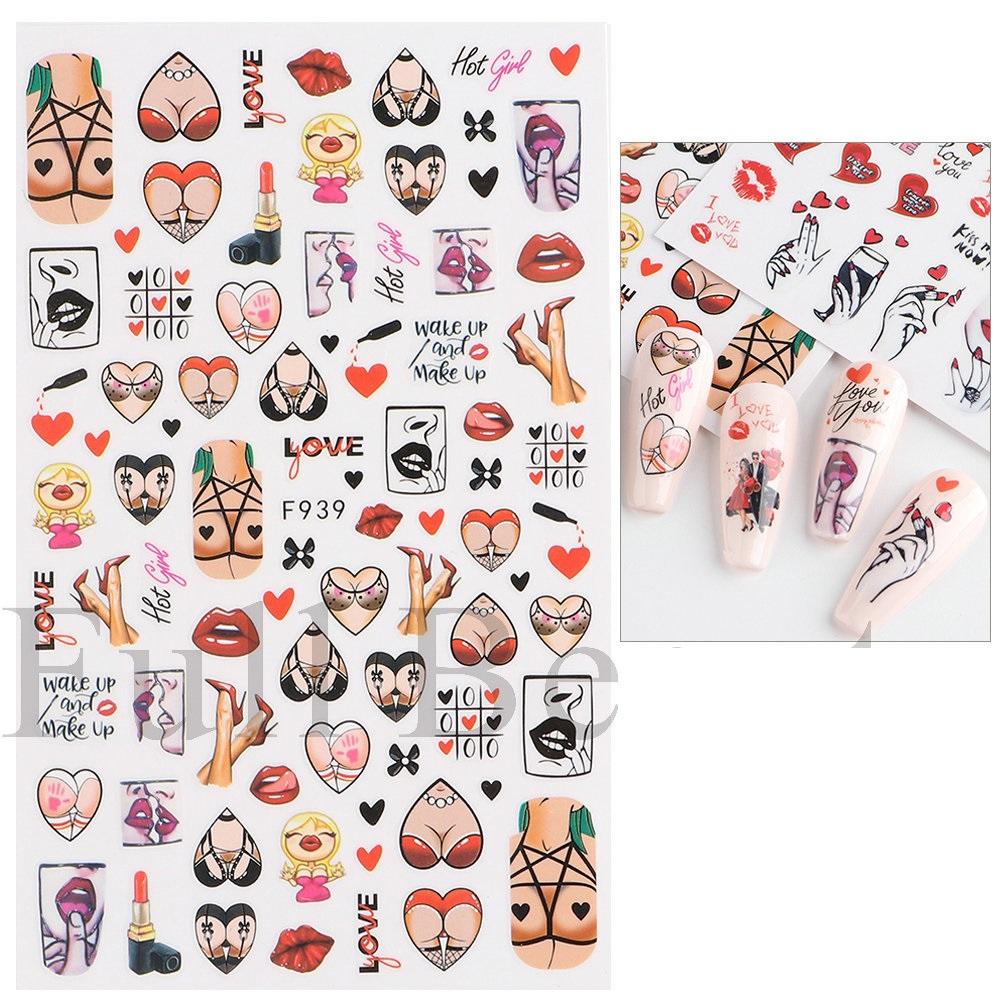 Autocollant pour ongles 3D, doublure, papillon foncé, crâne, fleur, transfert, beaux décalcomanies, accessoires de décoration pour Nail Art, Design à faire soi-même