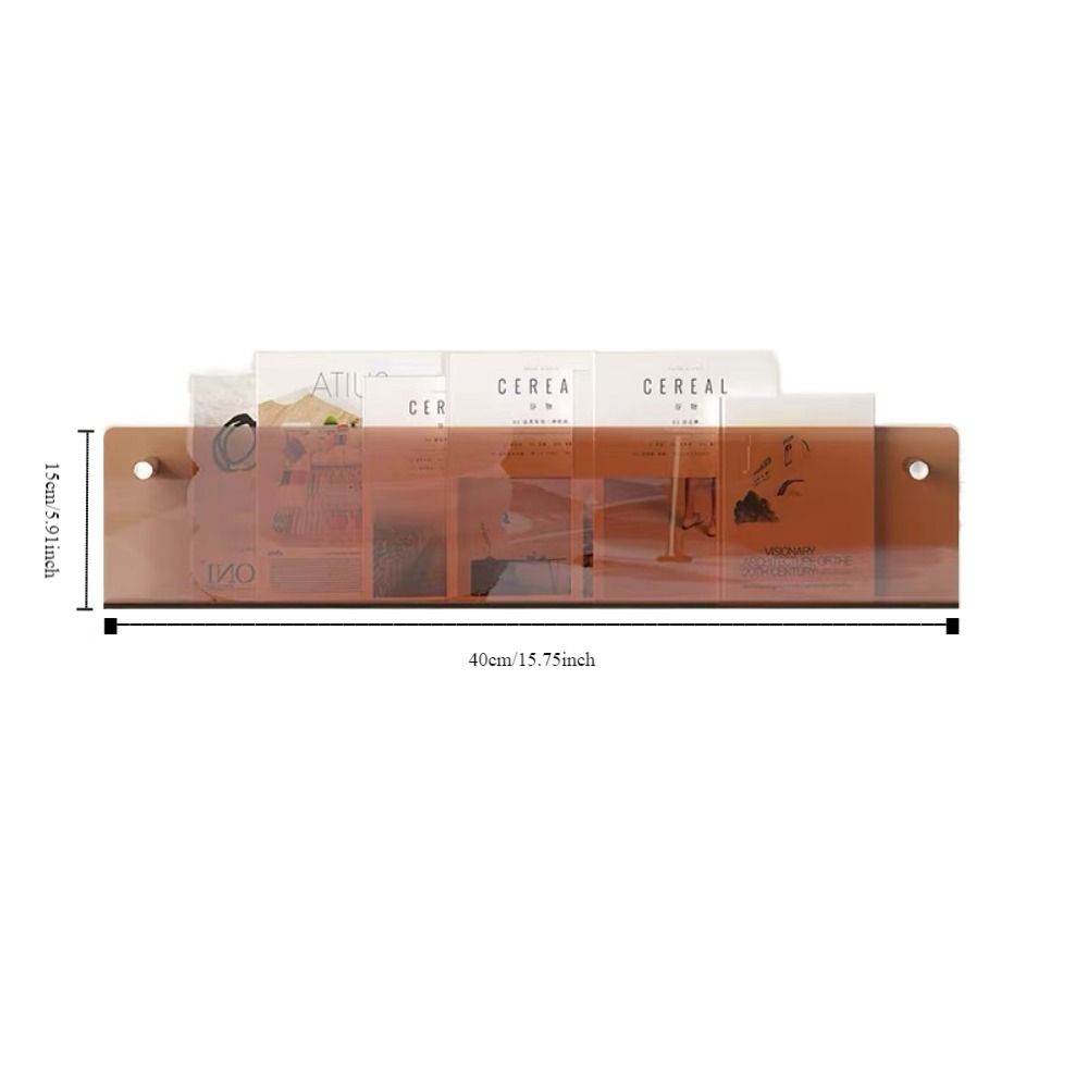 Acrylic Magazine Rack Brochure Holder Literature Organizer Floating Bookshelves Wall Mount Italian Pamphlet Stand Records