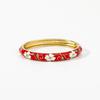 Enamel Vintage Cloisonne Bangle Cherry Blossom Traditional Chinese Flower Bangle Ethnic Chinese Women's Hand Bracelet