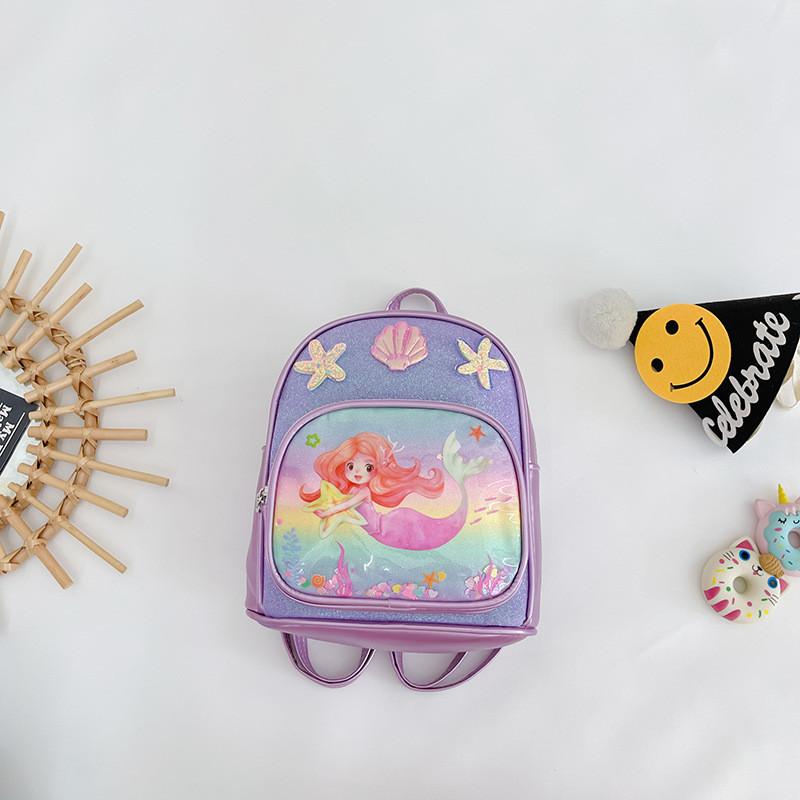 Cute Starfish Shell Decoration Mermaid Cartoon Pattern Children Backpack For Toddlers