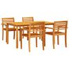 Garden Dining Set 5 Pcs Brown Solid Acacia Wood