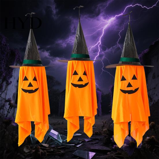 Gothic Party Theme Decor Cute Halloween Hanging Decor, Pumpkin Ghost Pendant with Indoor Festival Atmosphere Props Wizard Hat, Spooky Witch