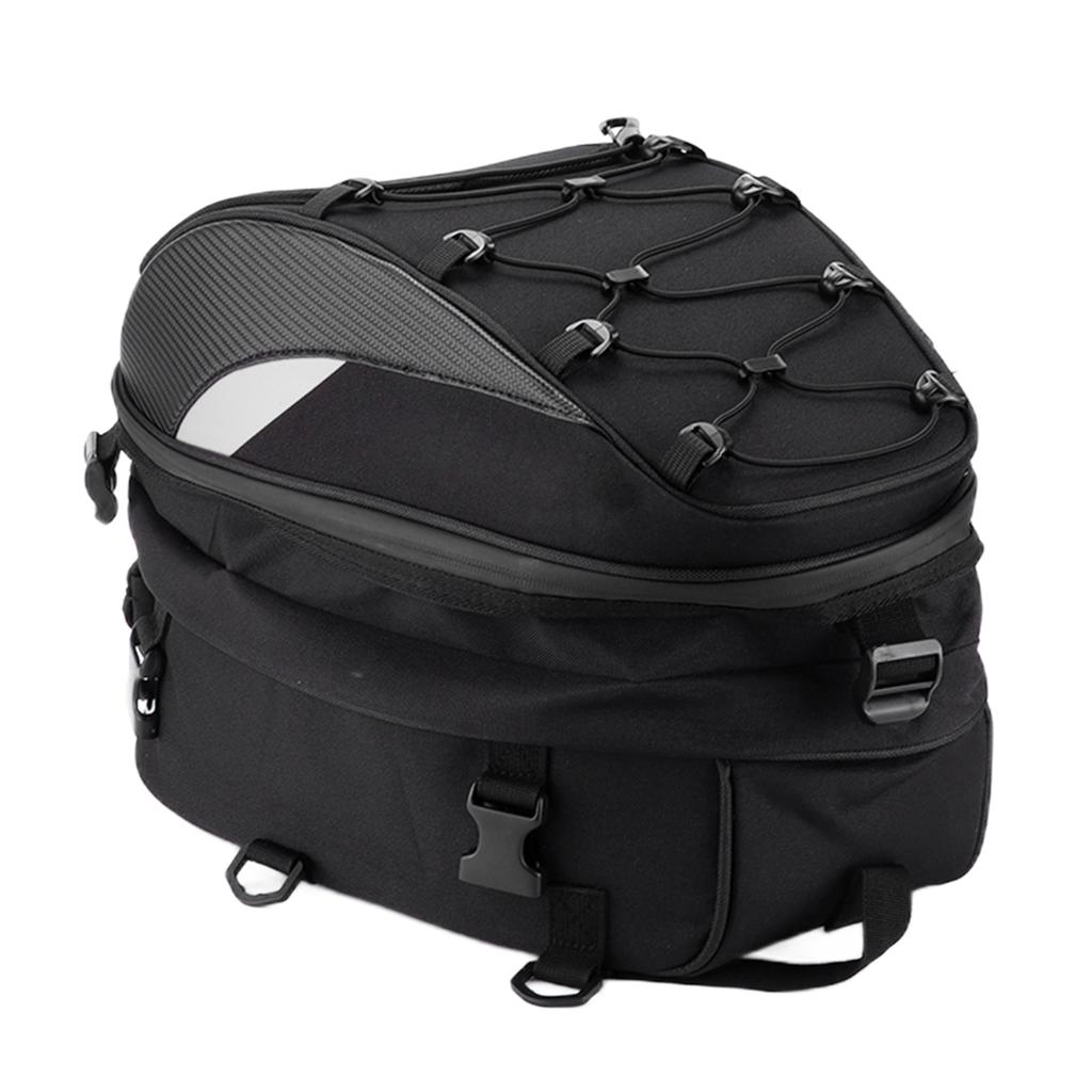 Motorcycle Rear Seat Bag Pack Waterproof Oxford Cloth HighDensity Woven Reflective  (Red )