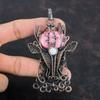 Thulite Gemstone Pendant Copper Wire Wrapped Jewelry Rainbow Moonstone Pendant Deer Face Pendant Handmade Copper Wire Pendant Gifts For Wife
