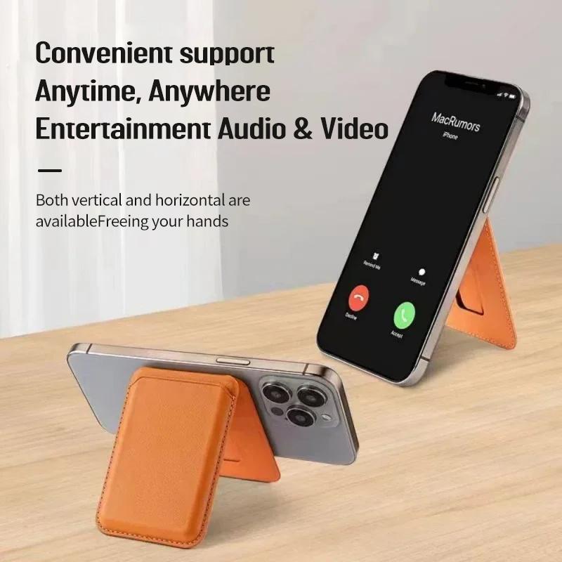 2 In 1 Strong Magnetic Leather Wallet With Hide Stand Case For Magsafe For iPhone 15PM 14 13 Pro Max Mag Safe Card Holder Pocket Cover