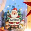 Watercolor Santa Claus, Snowman, Reindeer, Home Decoration, Glass Doors and Windows, Static Window Stickers