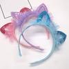 Accessori per cerchi per capelli con fascia per capelli con paillettes di garza a forma di orecchie di gatto carine per ragazze
